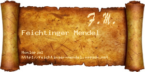 Feichtinger Mendel névjegykártya